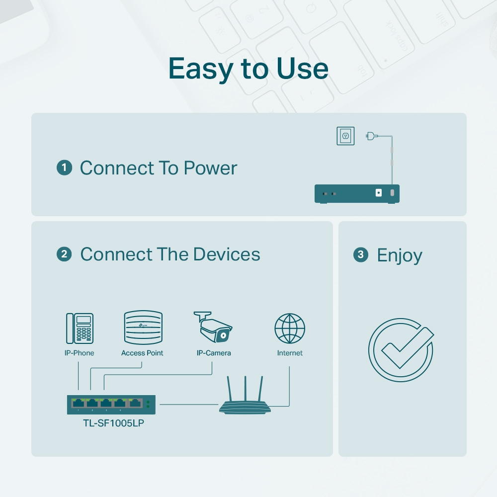Switch TP-Link 5 Puertos 10/100 Mbps POE TL-SF1005LP