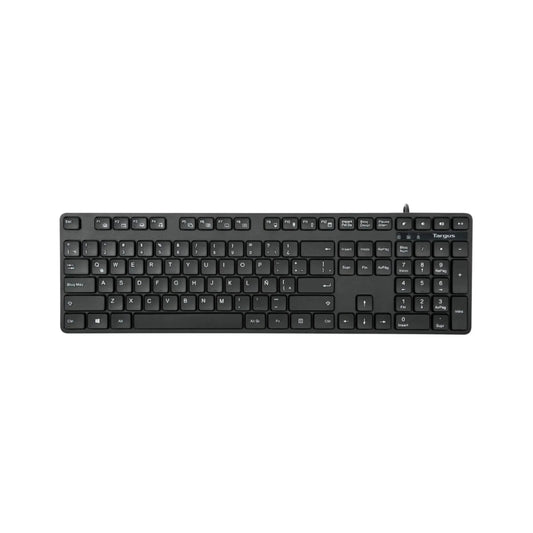 Teclado Targus USB en español Diseño Ergonomico Completo Qwerty 104 Teclas Estandar Corporativo Compatible con Windows y MAC AKB30ES