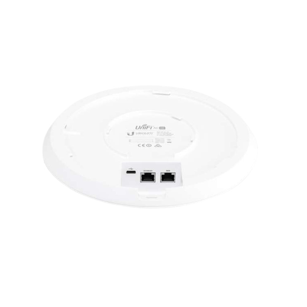 Access Point Ubiquiti WiFi5 Unifi AC Doble Banda 800/1733 Mbps 2 PUertos Gigabit 4x4 Doble Radio Hasta 500 Usuarios UB-UAP-AC-HD