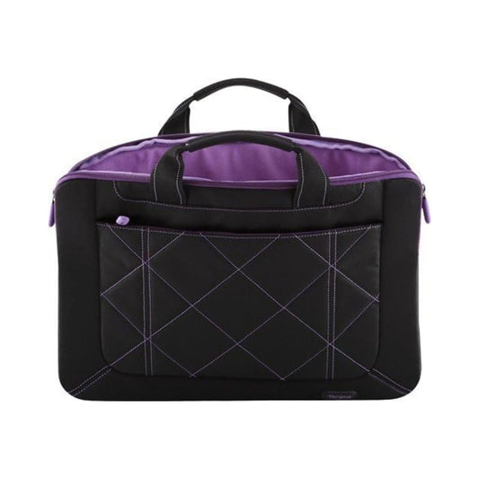 Funda para Laptop Targus 16" Interior de Felpa Diseño Moderno con Bordados y Bolsillo Delantero Pulse color Negro y Purpura TSS57401US