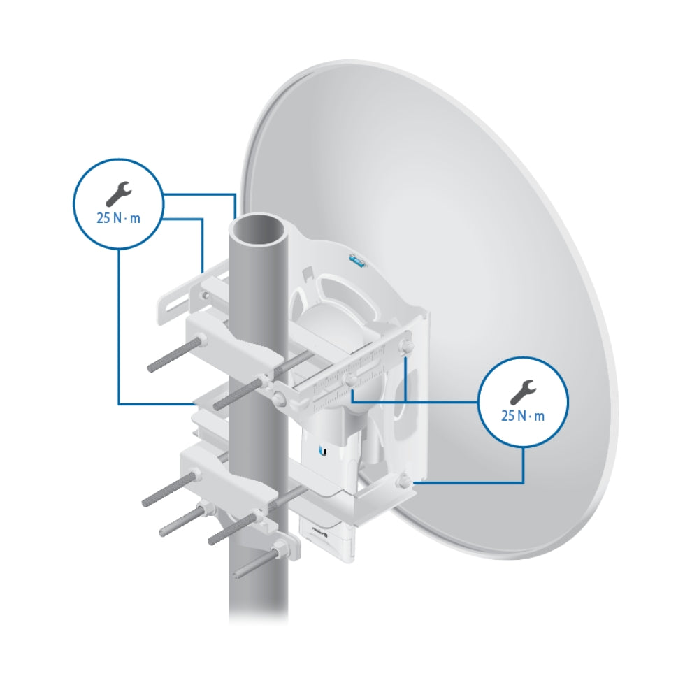 Rocket Dish Ubiquiti 30dBi Airmax 5GHz Antena Parabolica para UB-ROCKETM5 MiMo 2x2 Incluye Jumpers Kit de Instalacion F/B Ratio 30dB Xpol ISO 35dB Liviana 7.4Kg UB-RD-5G30-LW