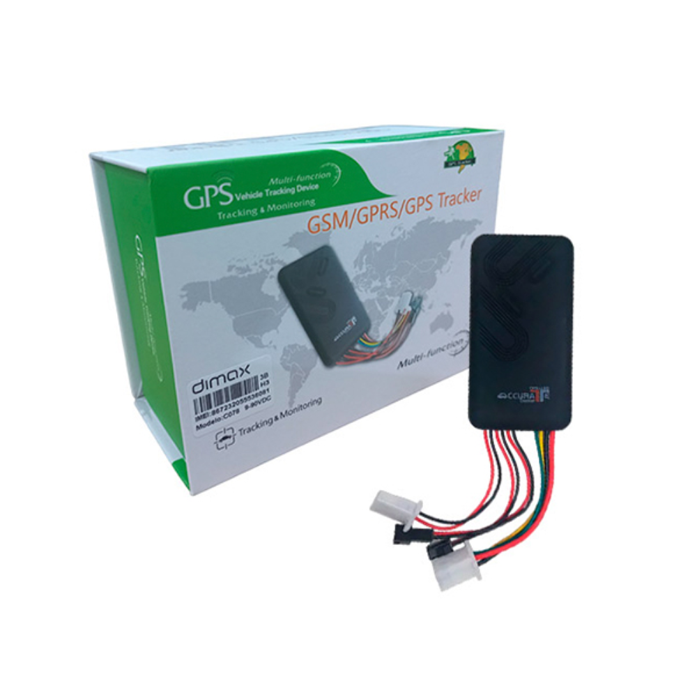 GPS para Vehiculo Motocicleta Dimax con Microfono y Boton de Emergencia Seguimiento en Tiempo Real por Plataforma Corta Aceite o Circuito por SMS C708