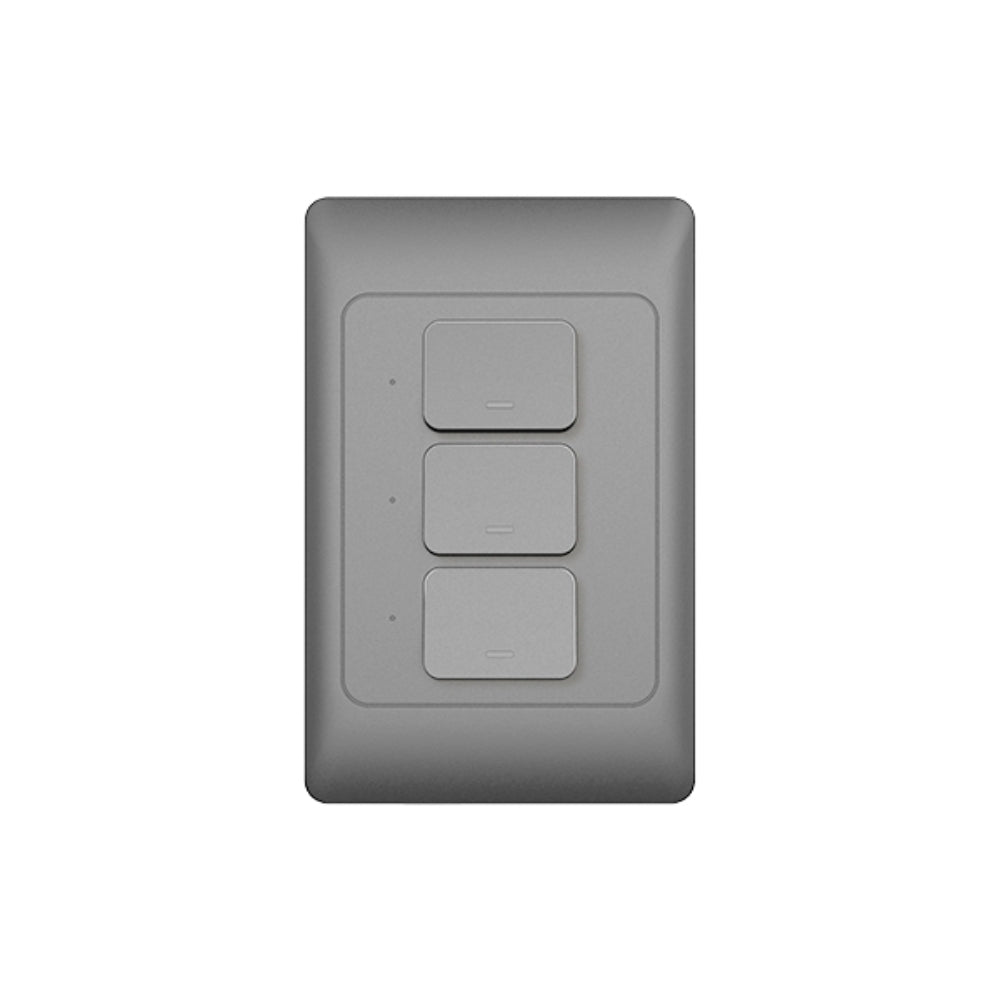 Interruptor Dimax de 3 Puntos Smart WiFi 2.4GHz Control por Voz Alexa y Google color Gris H352