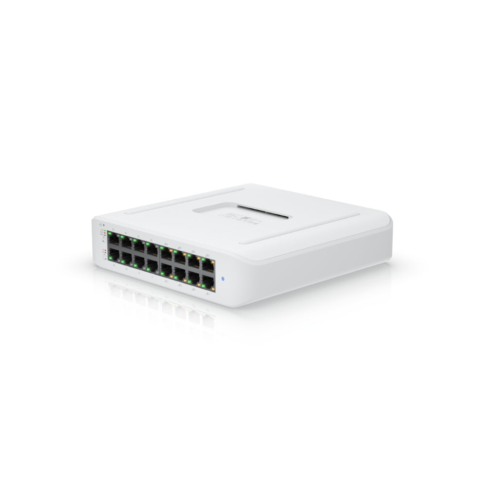 Switch Ubiquiti Unifi Lite PoE 16xPoE 8xPuertos AT/PoE 8xGigabit Soporta 802.3AT Consumo Max 45Watts Capa 2 UB-USW-Lite-16-POE