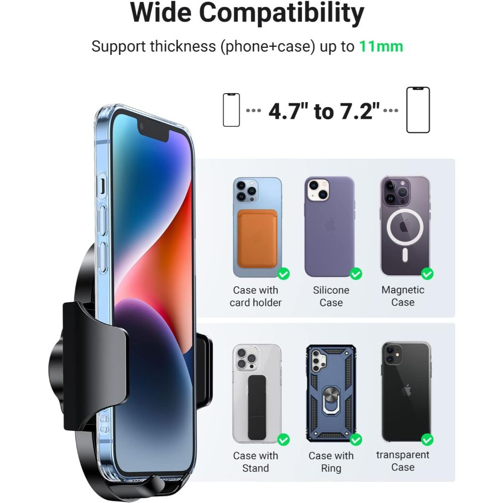 Soporte Ugreen de Telefono en Forma de Cascada con Angulo de Vision Regulable sin Obstruccion con Ventosa 360 grados 20473