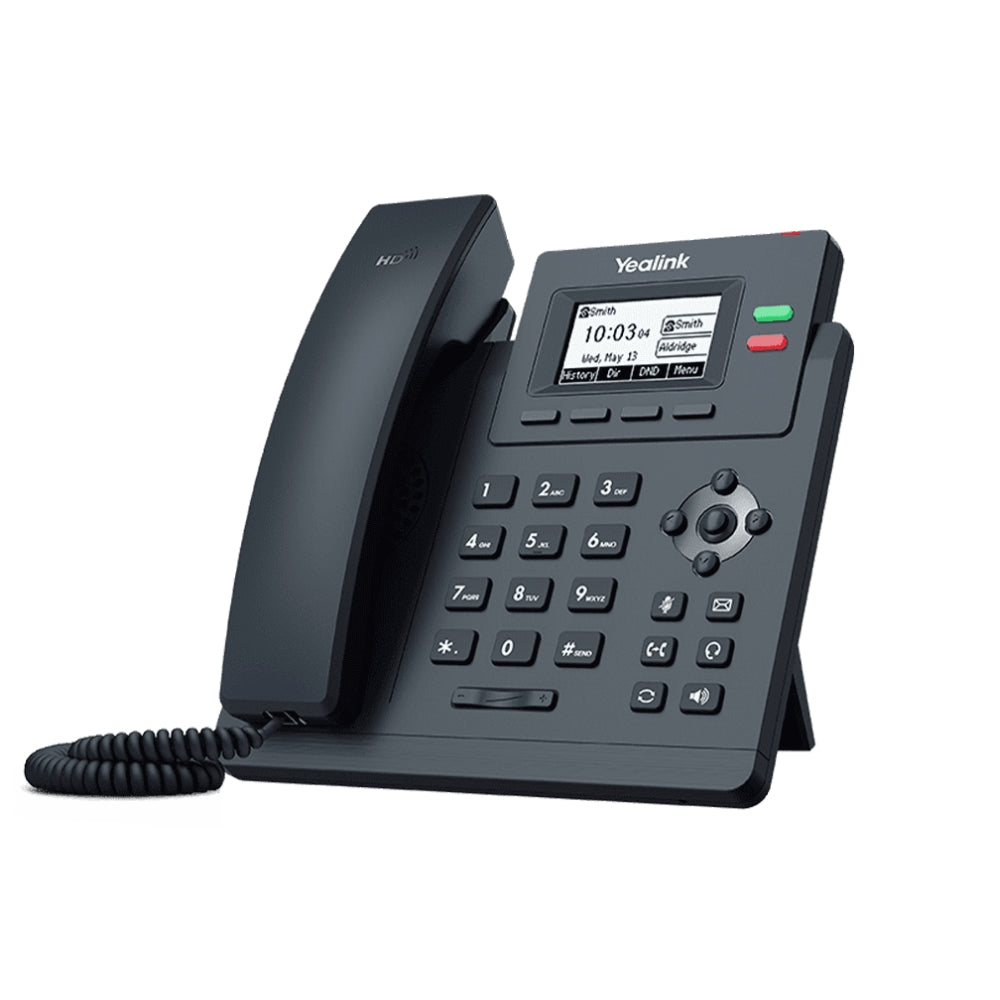 Telefono IP Yealink PoE 2xLineas SIP 2xPuertos 100Mbps Pantalla 2.3" 6 Teclas Programables Conferencia 5 Vias Audio HD Incluye Fuente SIP-T31P
