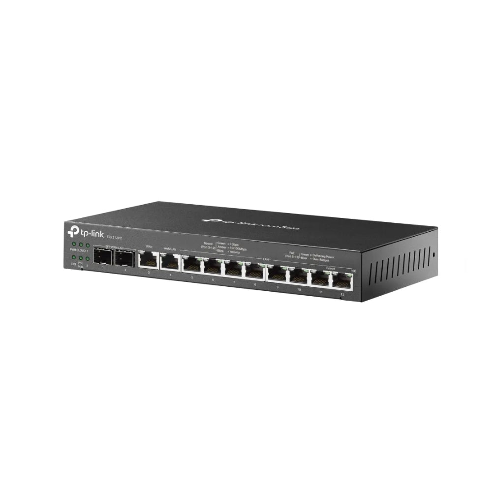 Router TP-Link VPN Omada 3en1 Router Switch Controlador Omada 1xWAN POE+ 802.3AT/AF Gestion Centralizada ER7212PC