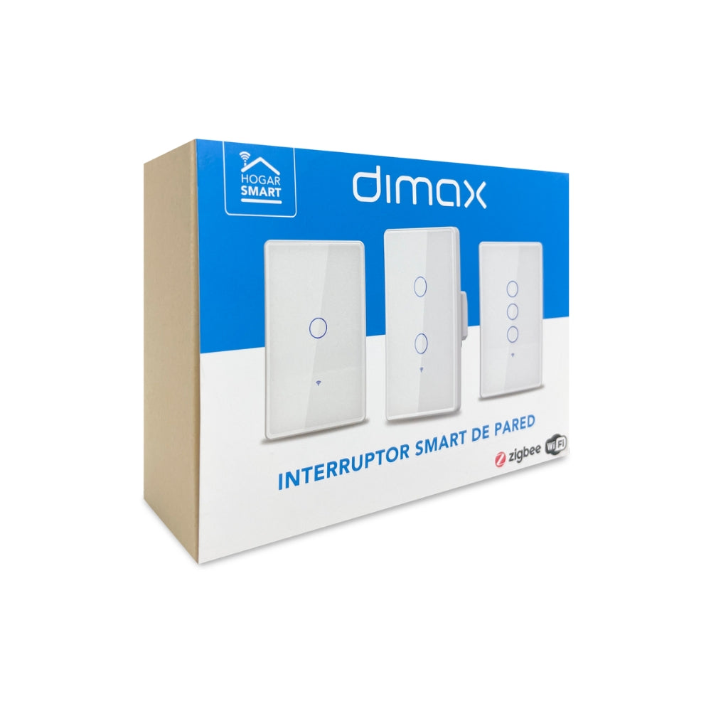 Interruptor Dimax de 3 Puntos Smart WiFi 2.4GHz Control por Voz Alexa y Google color Blanco H359