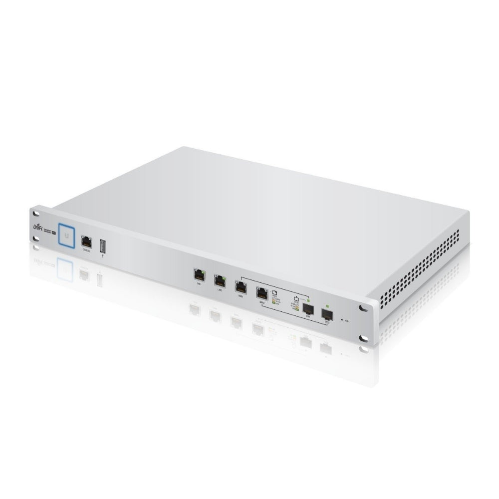 Router Ubiquiti Gateway Empresarial Gigabit 2xSFP Combinado Rendimiento de Firewall Soporta VPN VLAN RAM 2GB DDR3 Flash 4GB Rackeable Capa 3 UB-USG-PRO-4