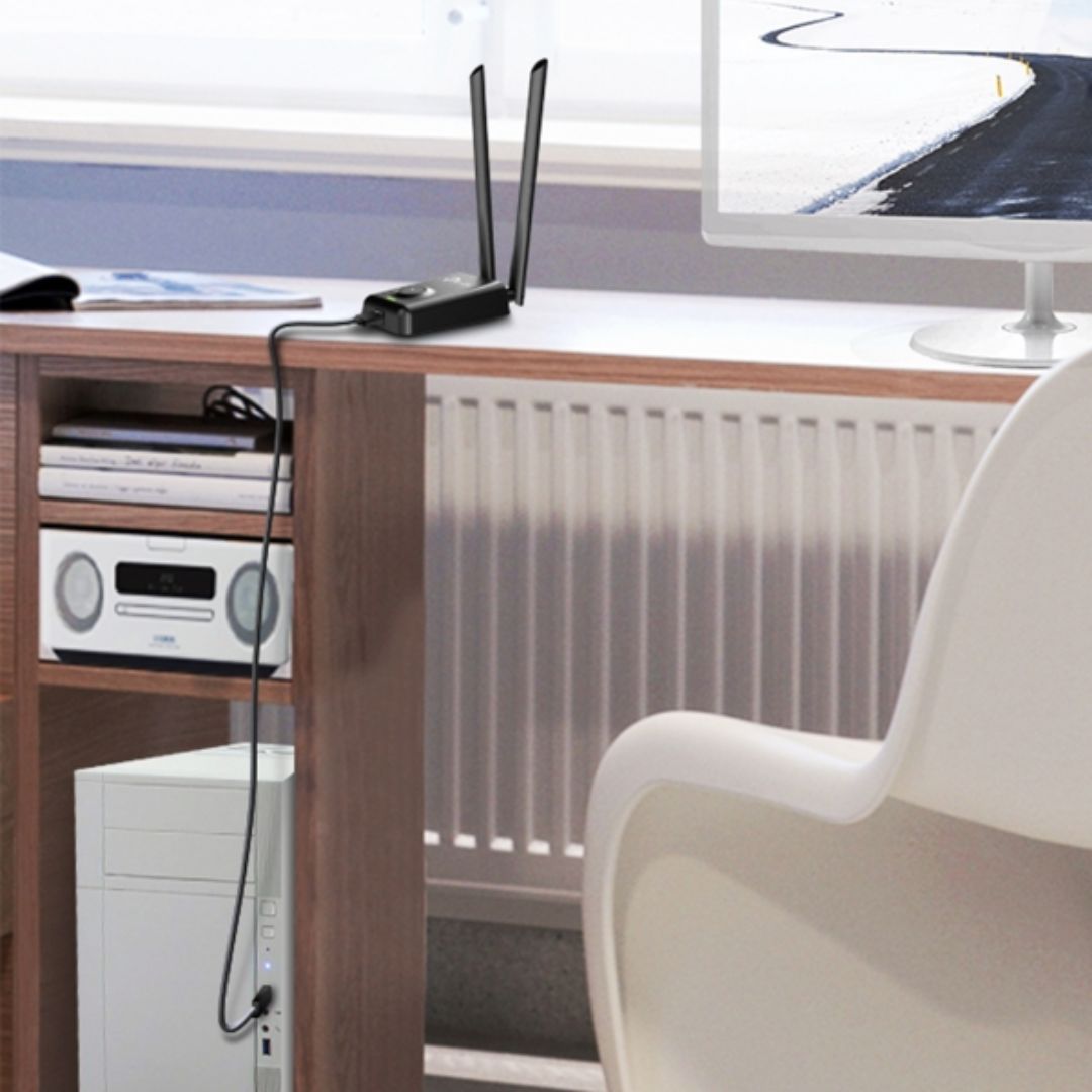 Adaptador USB a WiFi TP-Link N300 Antena removible de 5dBi Cable de 1.5Metros TL-WN8200ND