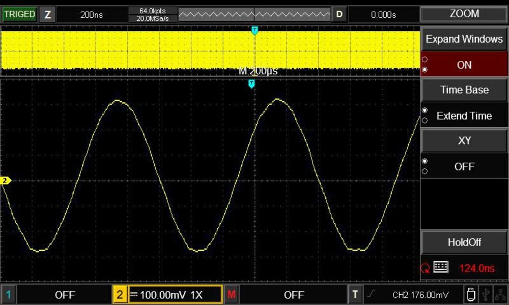 Osciloscopio Uni-t Digital Banda Ancha 100MHz 2 Canales Analogicos Tasa de Muestreo real 500MSa/s UTD2102CL+