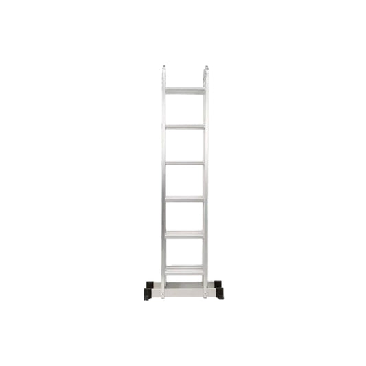 Escalera Dimax Multifuncional 4x6 hasta 6.84M 24 Peldaños Pie de Goma Antideslizante Bisagras Seguras Peso Maximo 120Kg N097