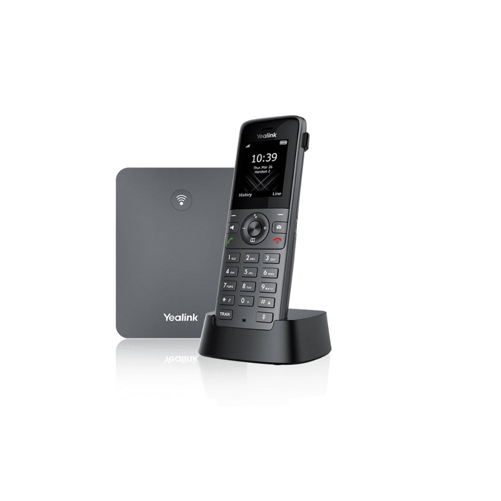 Telefono IP Yealink Inalambrico con Base Maestra Tecnologia Dect 1xEthernet 100Mbps Pantalla LCD Color 1.8" Soporta W56H 10xCuentas SIP 20 Llamadas Simultaneas W73P