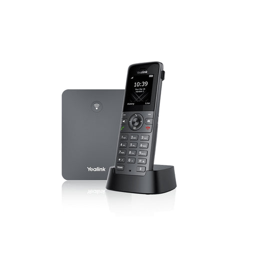 Telefono IP Yealink Inalambrico con Base Maestra Tecnologia Dect 1xEthernet 100Mbps Pantalla LCD Color 1.8" Soporta W56H 10xCuentas SIP 20 Llamadas Simultaneas W73P