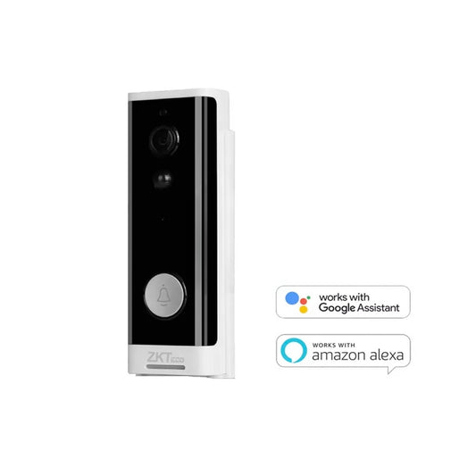 Frente de Calle Video Timbre Zkteco Deteccion de Movimiento Vision Nocturna IR Audio 2 vias Bateria Recargable Comunicacion WiFi 802.11 b/g/n Soporta SD hasta 64GB Compatible con Amazon y Google LY-113