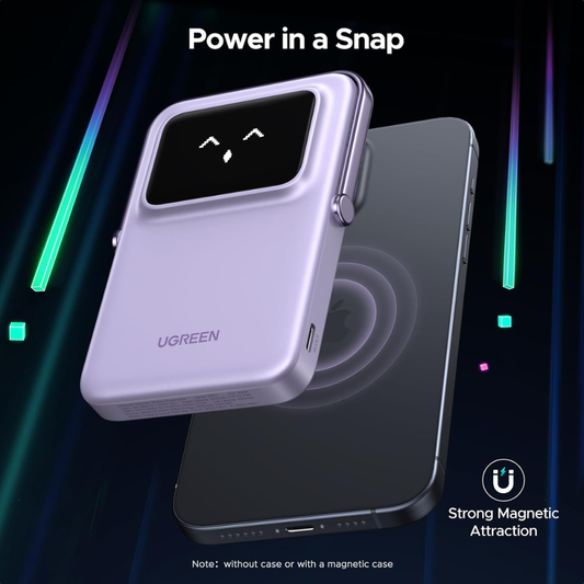 Cargador Portatil Havit Power Bank Magnetico 7.5 Watts de 5.000 mAh puerto USB-C 20 Watts Pantalla TFT Inteligente color Rosa 35606