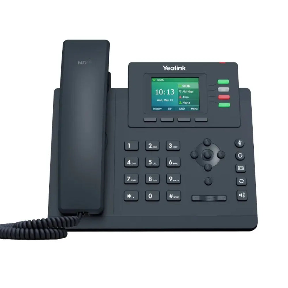 Telefono IP Yealink PoE 4xLineas SIP 2xPuertos Gigabit Pantalla 2.3" 5 Teclas Programables Conferencia 5 Vias Audio HD Incluye Fuente SIP-T33G