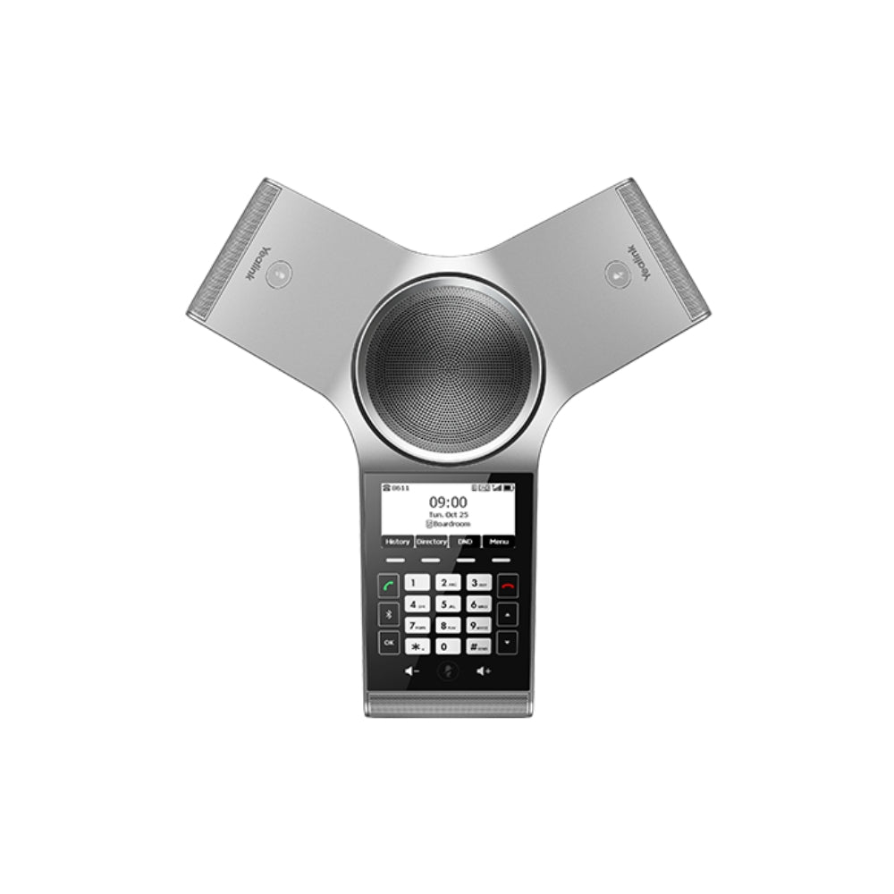 Telefono de Conferencia Yealink Pantalla Tactil 3.1" Capta Sonido 360° Alcance 6metros Vincula con PC o Celular Puertos USB WiFi Bateria 7800mAh CP930W-BASE