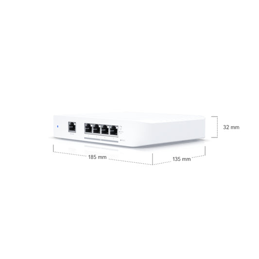 Switch Ubiquiti Flex 5xPuertos Gigabit 1xPuerto AT/PoE 4x10G Consumo 25Watts Capa 2 UB-USW-Flex-XG