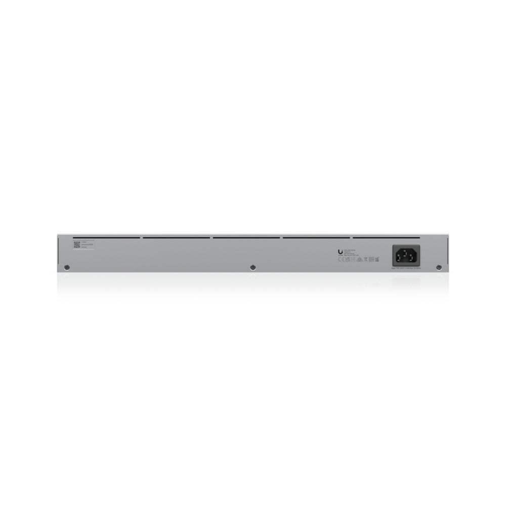 Switch Ubiquiti Unifi 48 Puertos 16xGigabit 32xGigabit PoE/AF/AT 4xSFP Potencia Max 195Watts Switching 104Gbps Rackeable UB-USW-24-POE