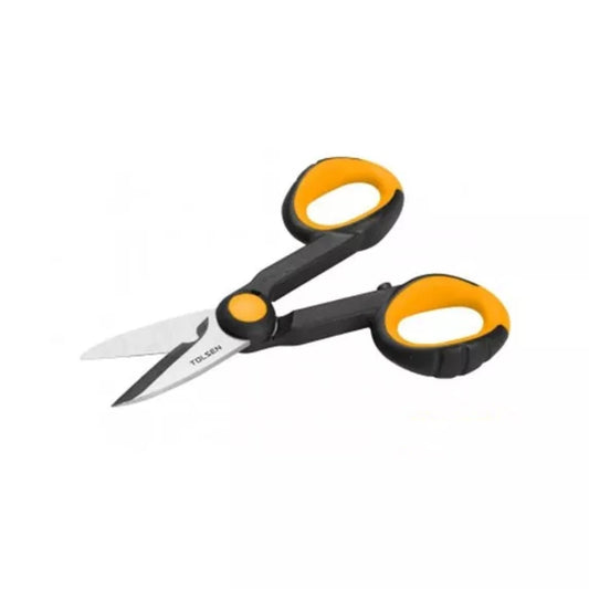 Tijera para Electrico Tolsen de 5.5" 140mm Cuchilla de Acero Inoxidable para Aplicaciones Electricas y Telecomunicaciones 30043