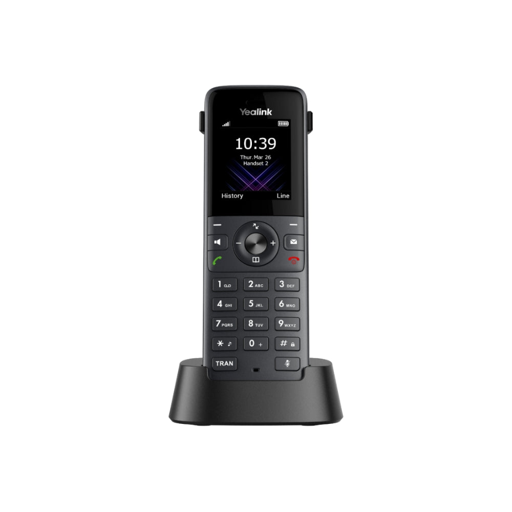 Telefono IP Yealink Inalambrico con Base Maestra Tecnologia Dect 1xEthernet 100Mbps Pantalla LCD Color 1.8" Soporta W56H 10xCuentas SIP 20 Llamadas Simultaneas W73P