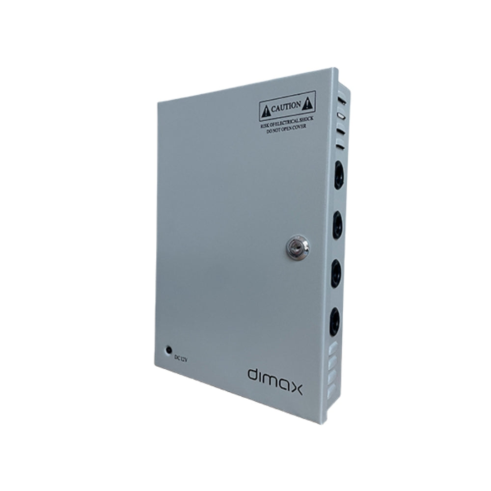 Fuente Supervisada Dimax 12Vdc 30Amp con 18 Salidas para Camaras Caja Metalica Fusible General y por Canal N025