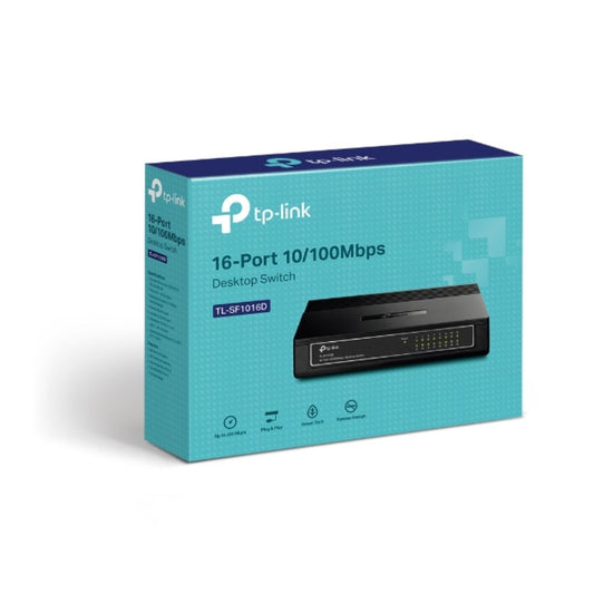 Switch TP-Link 16 Puertos Montaje en Escritorio o Pared TL-SF1016D