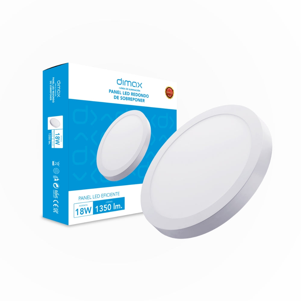 Luz LED Dimax Redonda de Sobreponer 18W Luz Calida 3000K S155