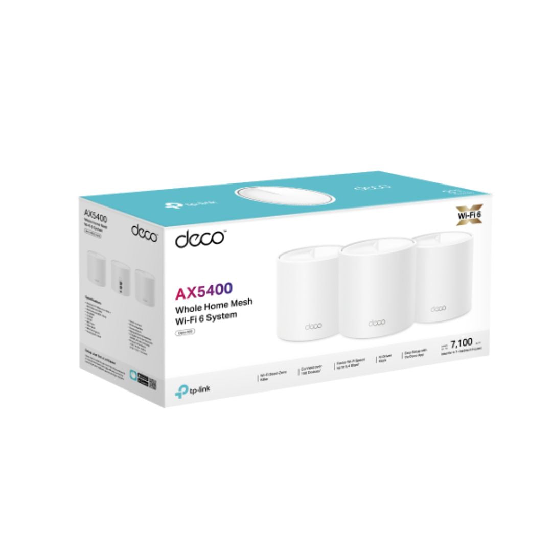 Sistema WiFi 6 Mesh TP-Link Deco X60 (3-Pack) AX4500 Elimina Zonas Muertas Roaming Conexiones sin Lag Control Parental Compatible con Todos los Decos Soporta 4K 8K Deco X60(3-pack)