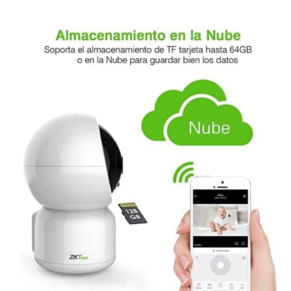 Camara de Video Zkteco para Interior FullHD Onvif WiFi Admite almacenamiento en la Nube ZSmart-308ZD-2MP