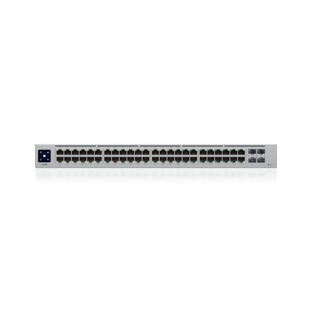 Switch Ubiquiti Unifi 48 Puertos 16xGigabit 32xGigabit PoE/AF/AT 4xSFP Potencia Max 195Watts Switching 104Gbps Rackeable UB-USW-24-POE