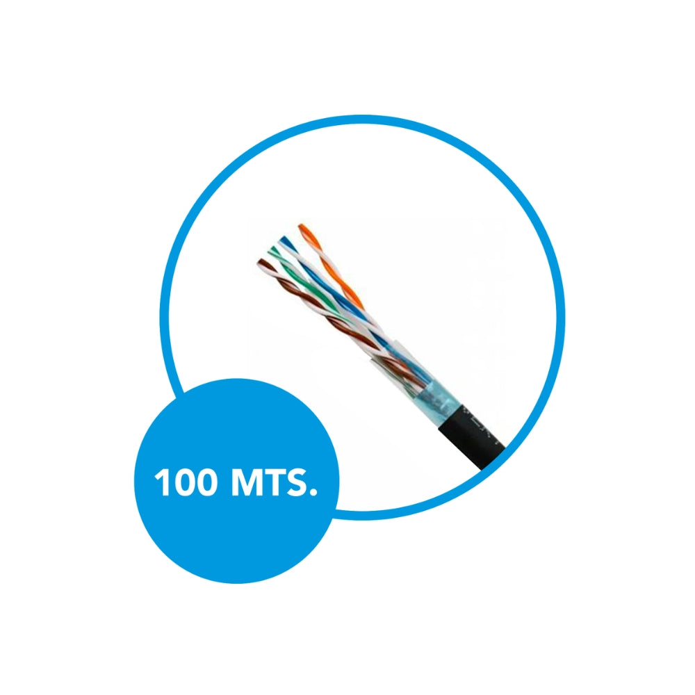 Cable Ethernet UTP Dimax Categoria 6 24AWG CCA Aleacion Longitud 100 Metros color Negro con Carrete C896