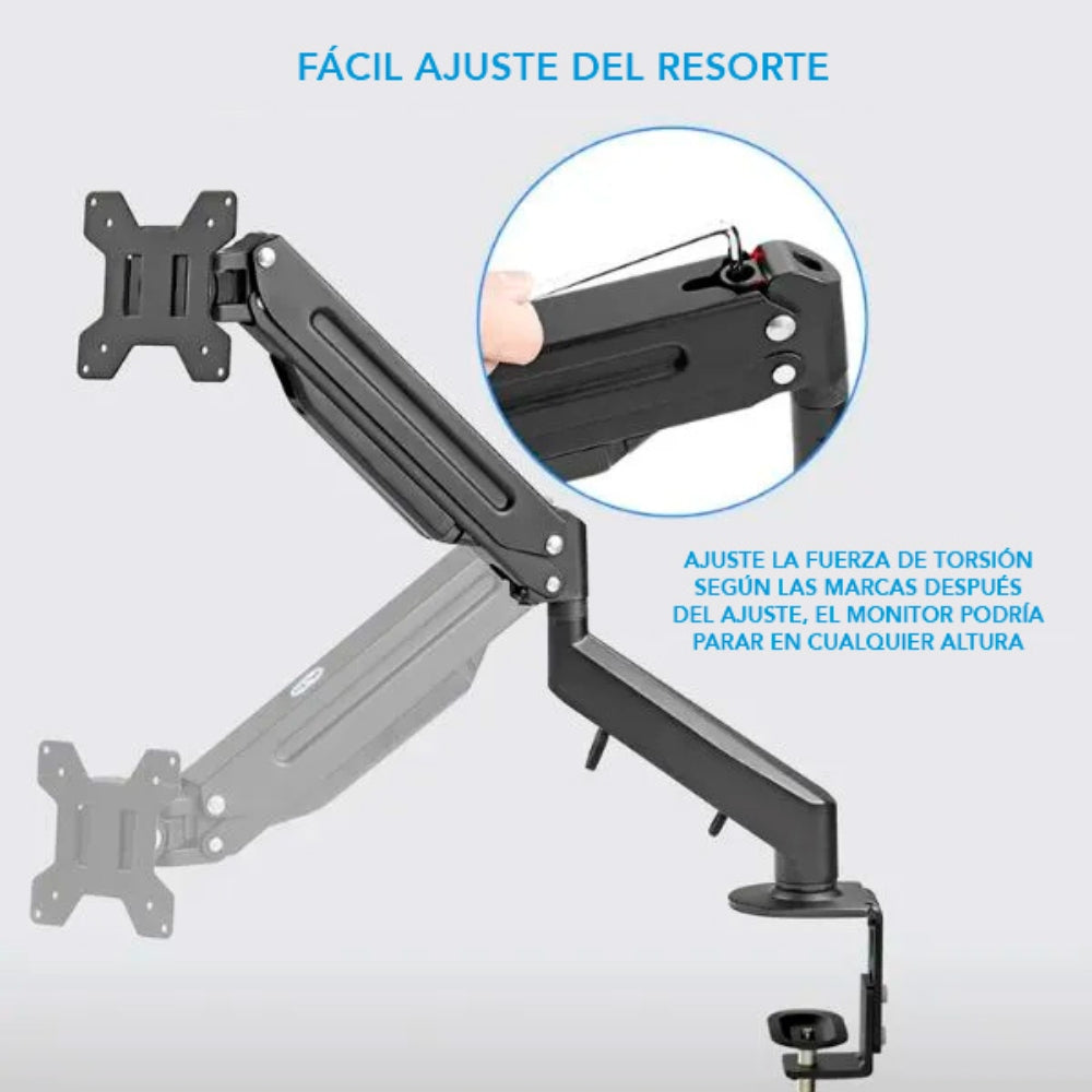 Soporte de Monitor Dimax de 27'' Articulado Soporta 6Kg Brazo Flexible B007