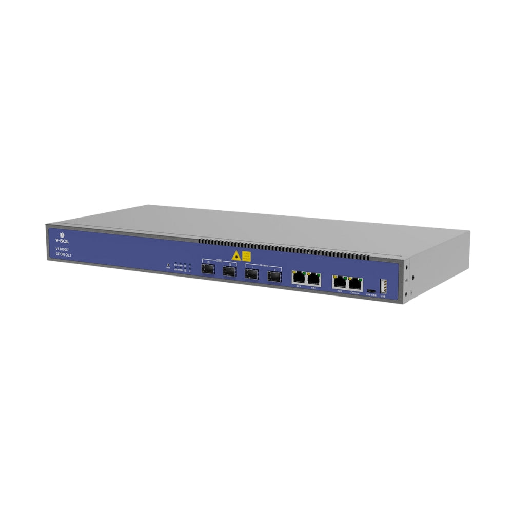 GPON OLT V-Sol 2xGPON 1xGE SFP y 1x10GE SFP+ USB Soporta Triple Play 1U Doble Corriente Alterna Compatible con otras Marcas V1600GT