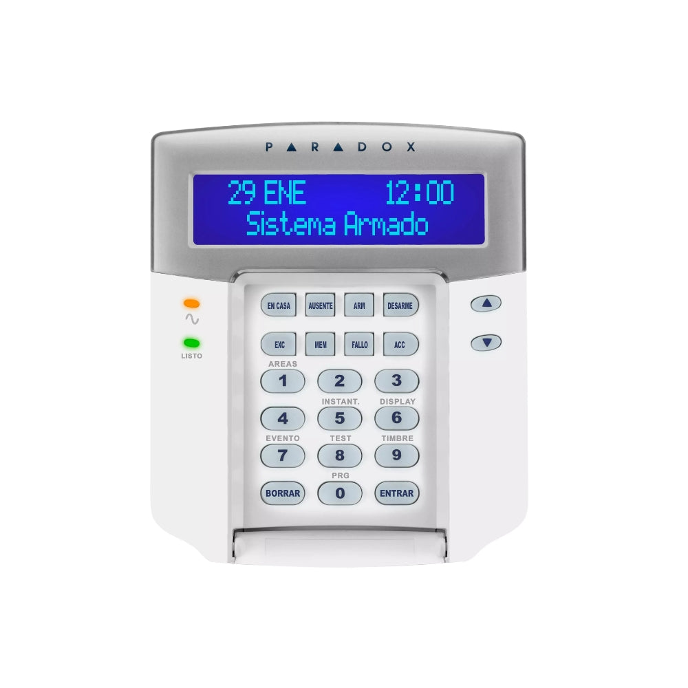 Teclado LCD Paradox de 32 Caracteres y 8 Particiones Compatible con Panel Evo 192 K641+