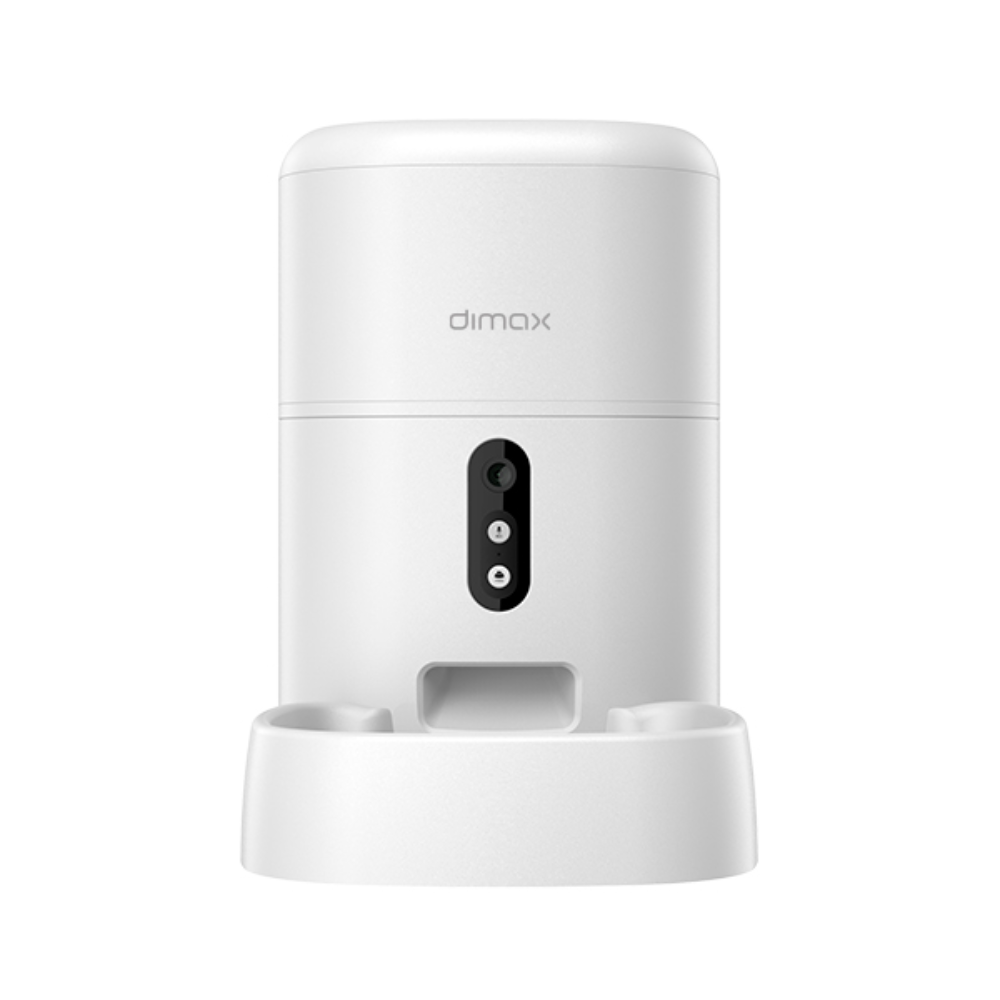 Alimentador Dimax Inteligente para Mascota Capacidad 4 Litros con Camara FHD de 3MP Vision Nocturna y Audio 2 Vias Alimentacion 220VAC y Pilas G107