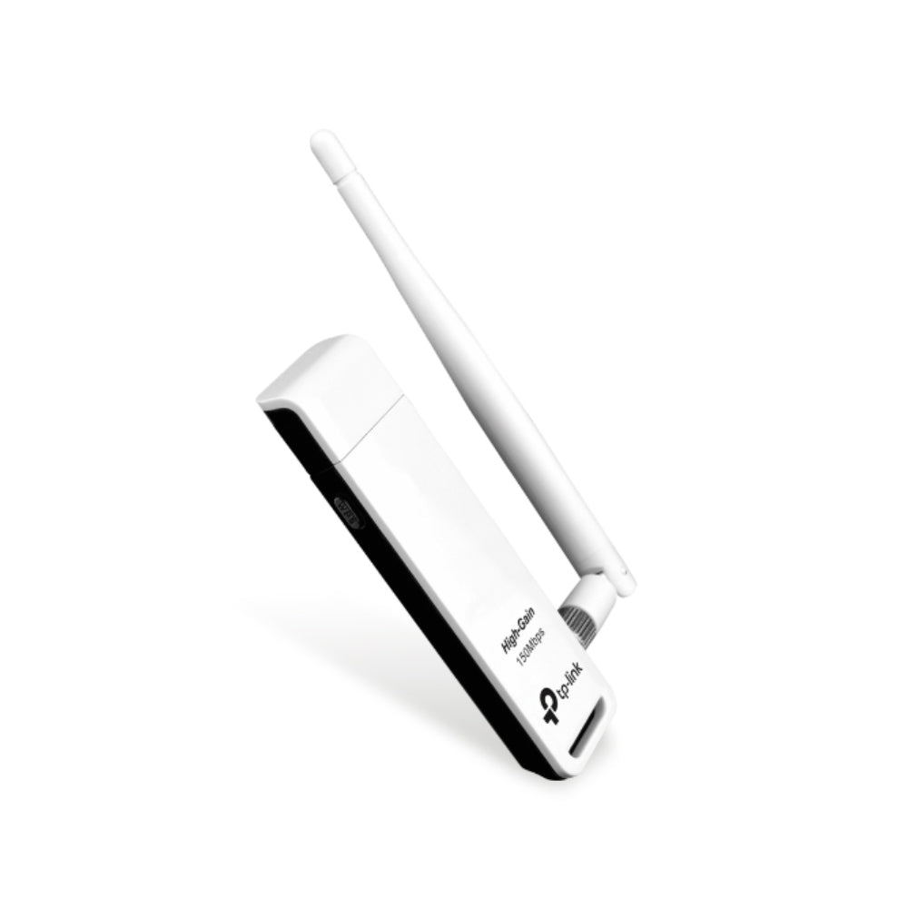 Adaptador USB a WiFi TP-Link N150 150Mbps Antena Externa Removible 4dBi Boton WPS Seguridad WPA WPA2 TL-WN722N
