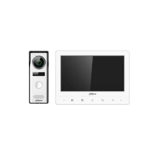 Kit de Video Portero Dahua Analogico Monitor 7" TFT Tactil Soporta 2 Frente de Calle y 3 Monitores Soporta DWDR DHI-KTA02