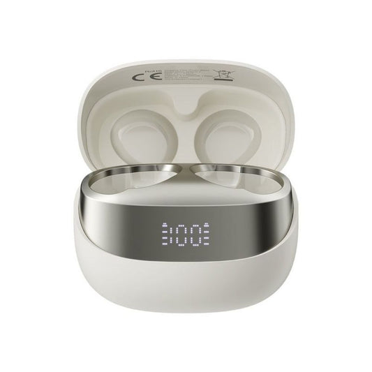 Audifonos Blackview Inalambricos Confort Bluetooth 5.4 Autonomia hasta 5 horas y 24 horas con el estuche Estuche de Carga con Display Nivel de Bateria color Blanco AIRBUDS 9-BWH