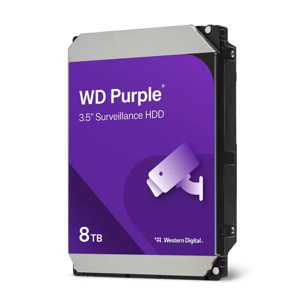 Disco Duro Western Digital Purpura 8TB 5400RPM Sata 6GB/s 3.5" Trabajo 24/7 para Video Vigilancia WD84PURZ