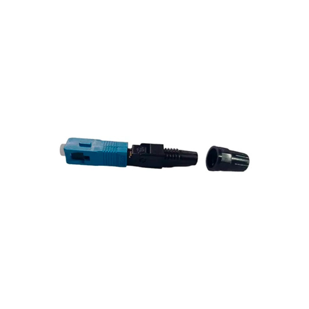 Conector Mecanico de Fibra Optica Dimax a Rosca SC UPC Compatible con FO Drop SM MM Perdida <= 0.5 Reutilizable hasta 10 Veces color Azul C832