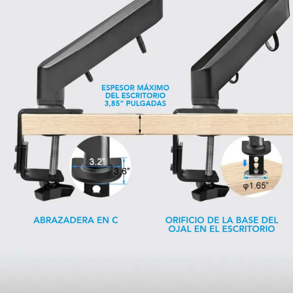 Soporte de Monitor Dimax de 27'' Articulado Soporta 6Kg Brazo Flexible B007