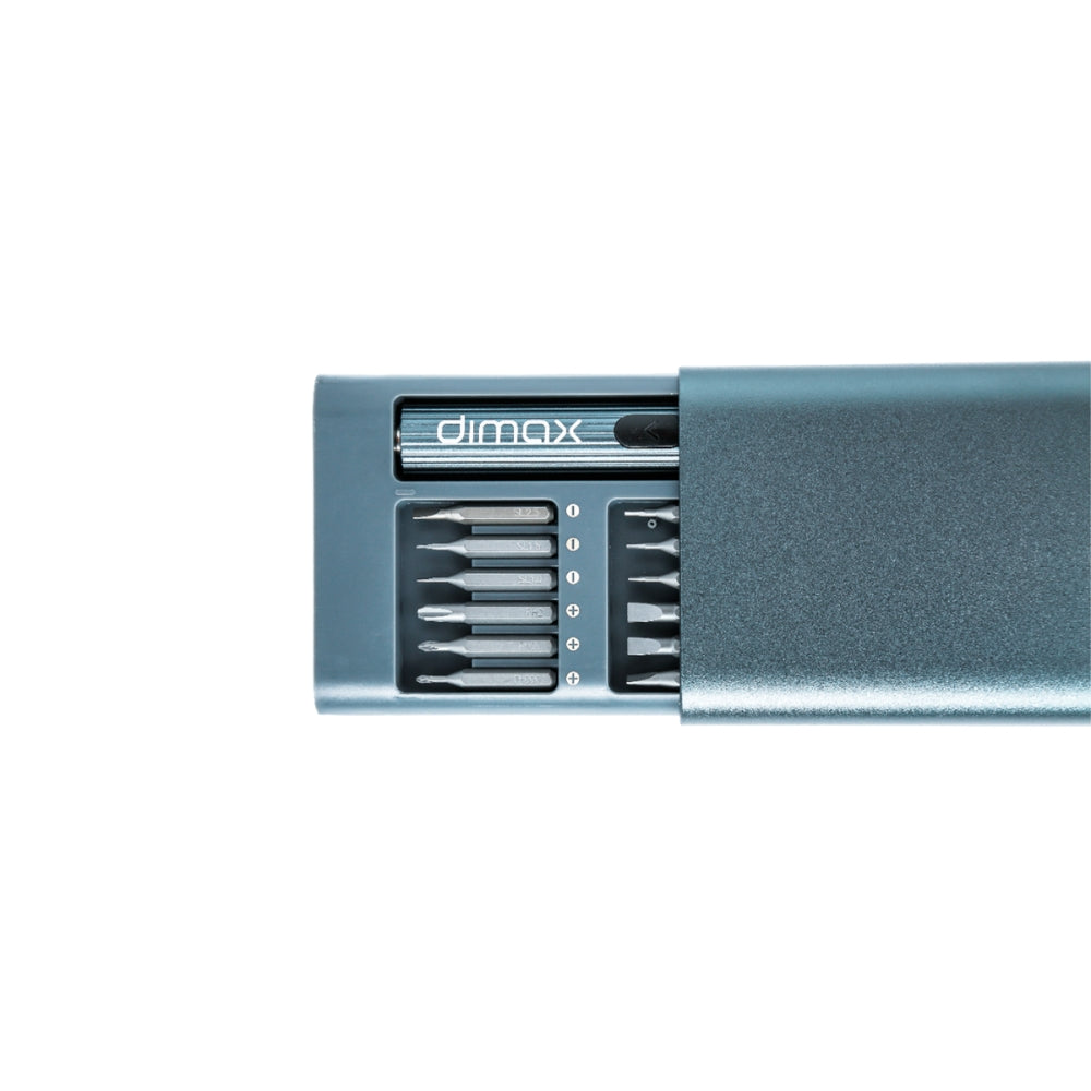 Destornilladores Dimax Electrico Kit 62en1 Estuche y Mango de ALuminio con Pantalla Bateria 500mAh Y004