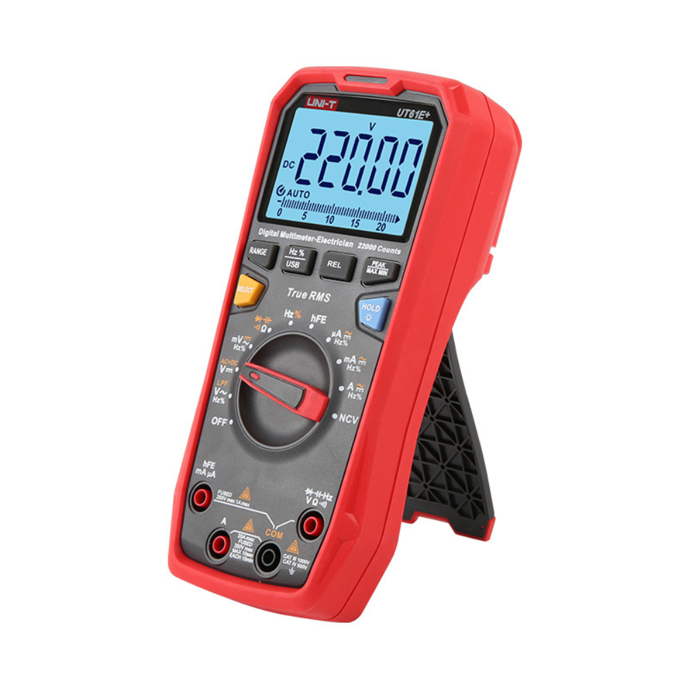 Multimetro Digital Uni-t RMS hasta 1000V AC DC 20A AC DC Capacitancia Resistencia Frecuencia UT61E+
