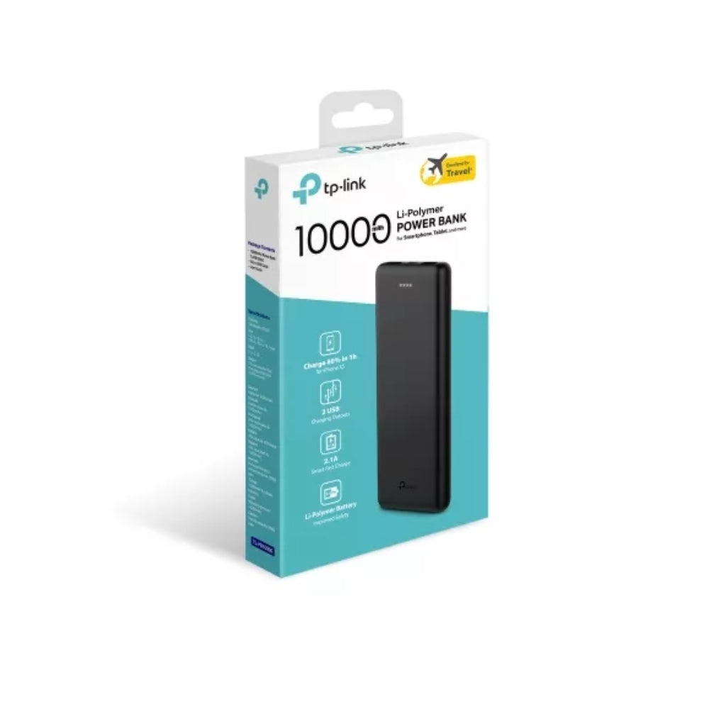 Bateria Portatil TP-Link de 10000mah 2 Puertos para 2 Dispositivos Simultaneos TL-PB10000