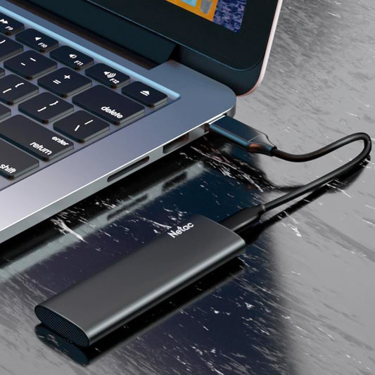 Disco Duro Netac Portatil 500GB SSD USB-C 3.2 Gen2 R/W hasta 550/480 MBps NT01ZSLIM-500G-32BK