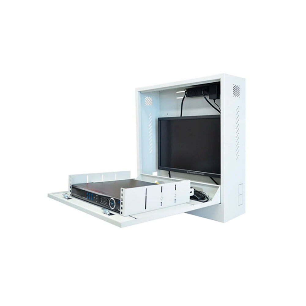 Gabinete Dimax 2U 180x635x580mm para CCTV CATV Montaje en Pared Monitor hasta 24" C898