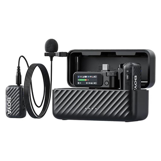 Microfono Inalambrico Boya Todo en Uno True AI Para Uso Profesional Cancelacion de Ruido hasta 40dB Almacenamiento interno 8GB BOYAMIC 2-01