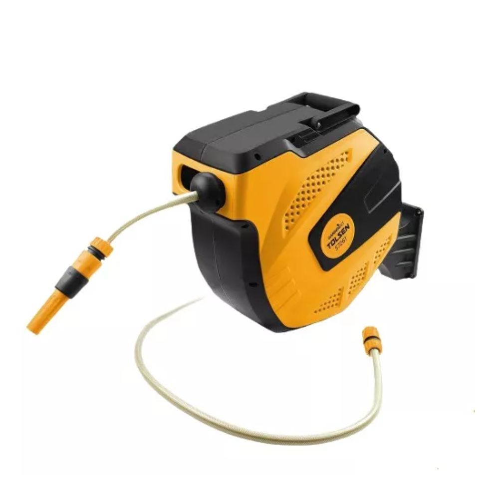 Enrollador de Manguera Tolsen Automatico Industrial Presion de Trabajo 10Bar 150PSI Conexion 1/4" Rosca Macho BSPT 57261